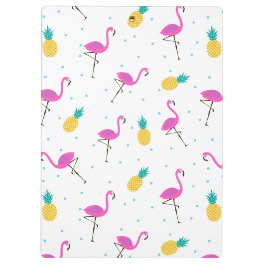 Neon Flamingos | Monogram Klembord (Achterkant)