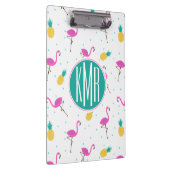 Neon Flamingos | Monogram Klembord (Rechts)