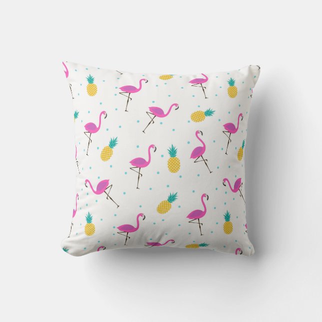 Neon Flamingos | Monogram Kussen (Voorkant)