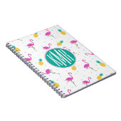 Neon Flamingo's | Monogram Notitieboek (Rechterzijde)