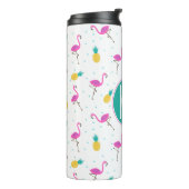 Neon Flamingos | Monogram Thermosbeker (Gedraaid links)