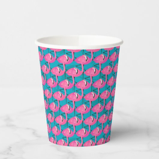 Neon Flamingos Papieren Bekers (Links)