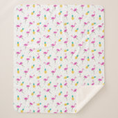 Neon Flamingos Sherpa Deken (Voorkant)