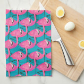Neon Flamingos Theedoek (Quarter Fold)