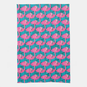 Neon Flamingos Theedoek
