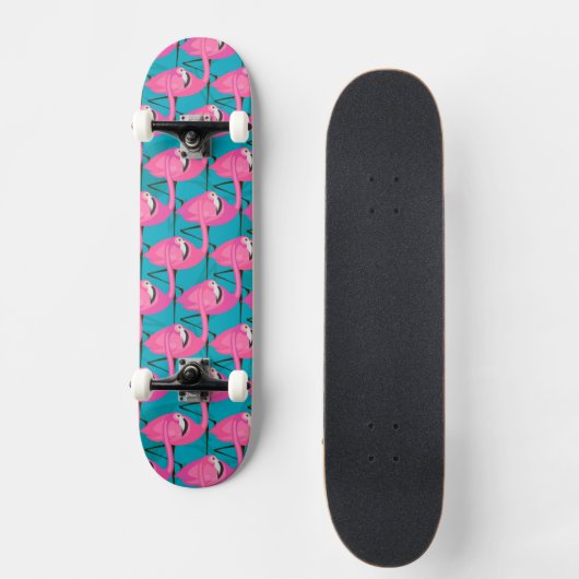 Neon Flamingos Two Persoonlijk Skateboard (Voorkant)