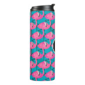Neon Flamingos Two | Voeg je Initiaal toe Thermosbeker (Gedraaid links)