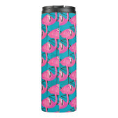 Neon Flamingos Two | Voeg je Initiaal toe Thermosbeker (Achterkant)