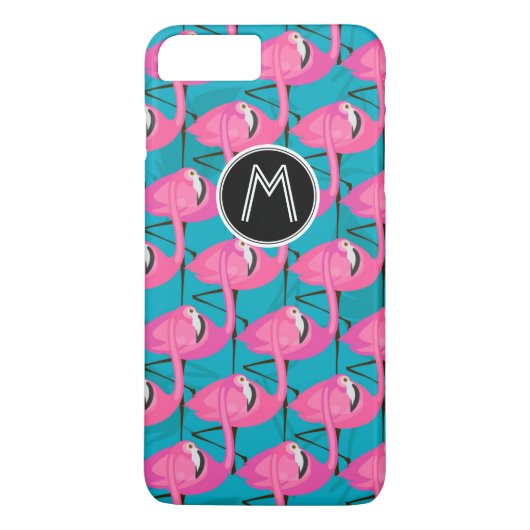 Neon Flamingos | Voeg je Initiaal toe Case-Mate iPhone Case (Achterkant)