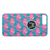 Neon Flamingos | Voeg je Initiaal toe Case-Mate iPhone Case (Achterkant (Horizontaal))
