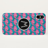 Neon Flamingos | Voeg je Initiaal toe Case-Mate iPhone Case (Achterkant (horizontaal))