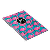 Neon Flamingos | Voeg je Initiaal toe Notitieboek (Rechterzijde)
