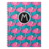 Neon Flamingos | Voeg je Initiaal toe Notitieboek (Voorkant)