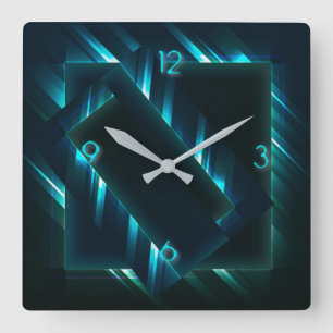 Neon flash supernova modern vierkante klok