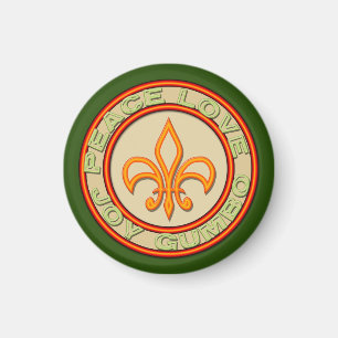 Neon Fleur de Lis Peace Love Gumbo Magneet