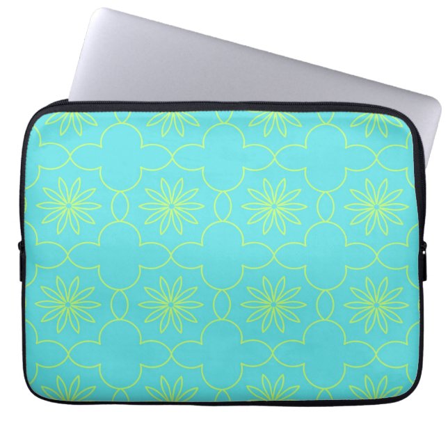Neon Flora Laptop Sleeve (Voorkant)