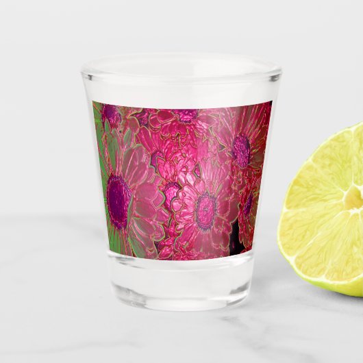 Neon Floral #1 Shot Glas (Voorkant)