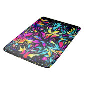 Neon Floral Burst Art Badmat (Gekanteld)