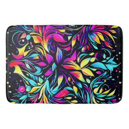 Neon Floral Burst Art Badmat