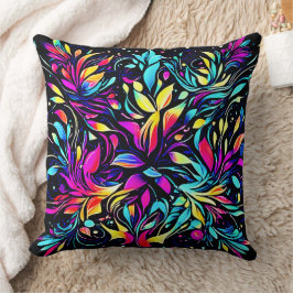 Neon Floral Burst Art Kussen