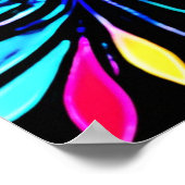 Neon Floral Burst Art Poster (Hoek)