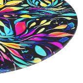 Neon Floral Burst Art Snijplank (Hoek)
