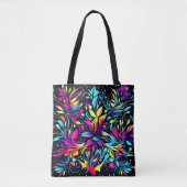 Neon Floral Burst Art Tote Bag (Voorkant)