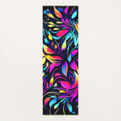 Neon Floral Burst Art Yogamat (Voorkant)