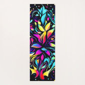 Neon Floral Burst Art Yogamat (Achterkant)