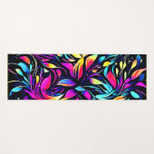 Neon Floral Burst Art Yogamat (Voorkant (horizontaal))