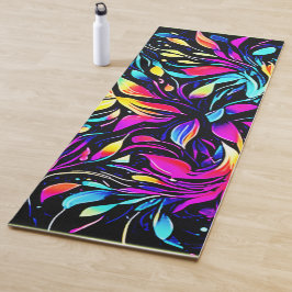 Neon Floral Burst Art Yogamat