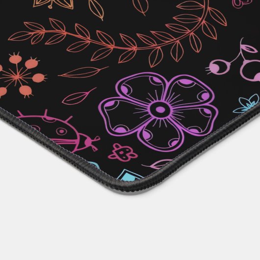 Neon Floral Butterfly Desk Mat (Hoek)
