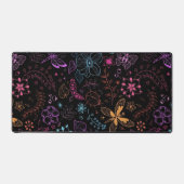 Neon Floral Butterfly Desk Mat (Voorkant)