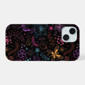 Neon Floral Butterfly Phone Case iPhone 15 Case (Achterkant horizontaal)