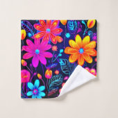 Neon Floral Fantasy Bad Handdoek (Wasdoekje)