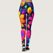 Neon Floral Fantasy Leggings (Achterkant)