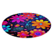 Neon Floral Fantasy Snijplank (Hoek)