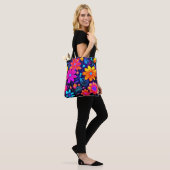 Neon Floral Fantasy Tote Bag (Op model)