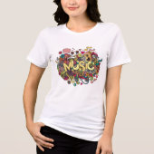 Neon Floral Music Note Shirt - Kleurrijke Sublimat (Voorkant)