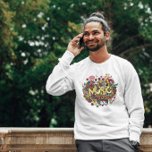 Neon Floral Music Note Shirt - Kleurrijke Sublimat