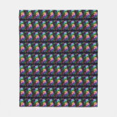 Neon Floral Print Fleece Blanket (Voorkant)