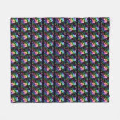 Neon Floral Print Fleece Blanket Deken (Voorkant (Horizontaal))