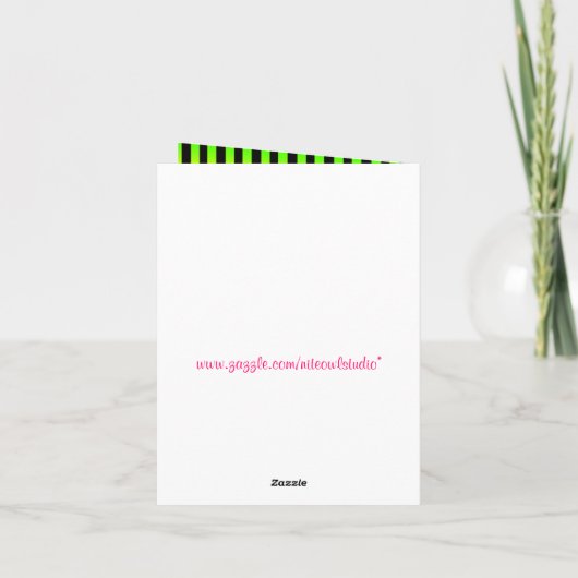 Neon Floral Stripes, Polka Dots Hartelijk dank Bedankkaart (Achterkant)