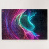 Neon Flow – Een symfonie van licht en beweging Legpuzzel (Horizontaal)