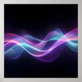 Neon Flow – Futuristische Abstracte Golfkunst Poster (Voorkant)