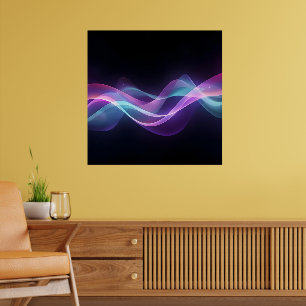 Neon Flow – Futuristische Abstracte Golfkunst Poster