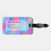 Neon Flow gepersonaliseerd Bagagelabel (Achterkant horizontaal)