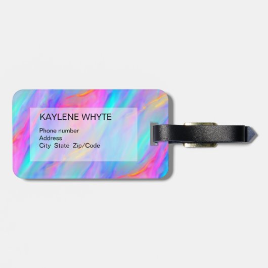 Neon Flow gepersonaliseerd Bagagelabel (Achterkant horizontaal)