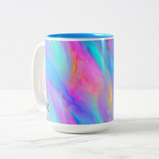 Neon Flow gepersonaliseerde mok (Voorkant links)