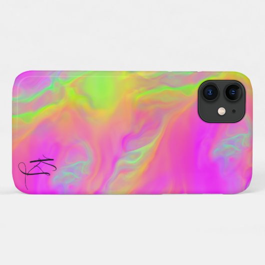 Neon Flow gepersonaliseerde telefoonhoes Case-Mate iPhone Case (Achterkant (horizontaal))